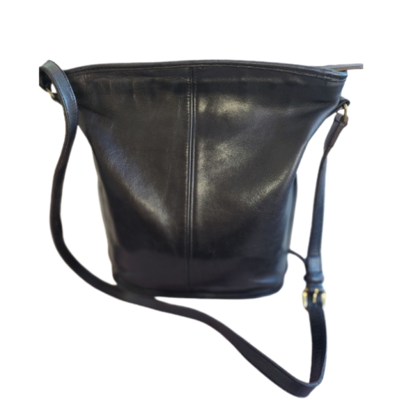 VINTAGE COACH BLACK LEATHER SHOULDER BAG NO. 0315 045 - Picture 4 of 7